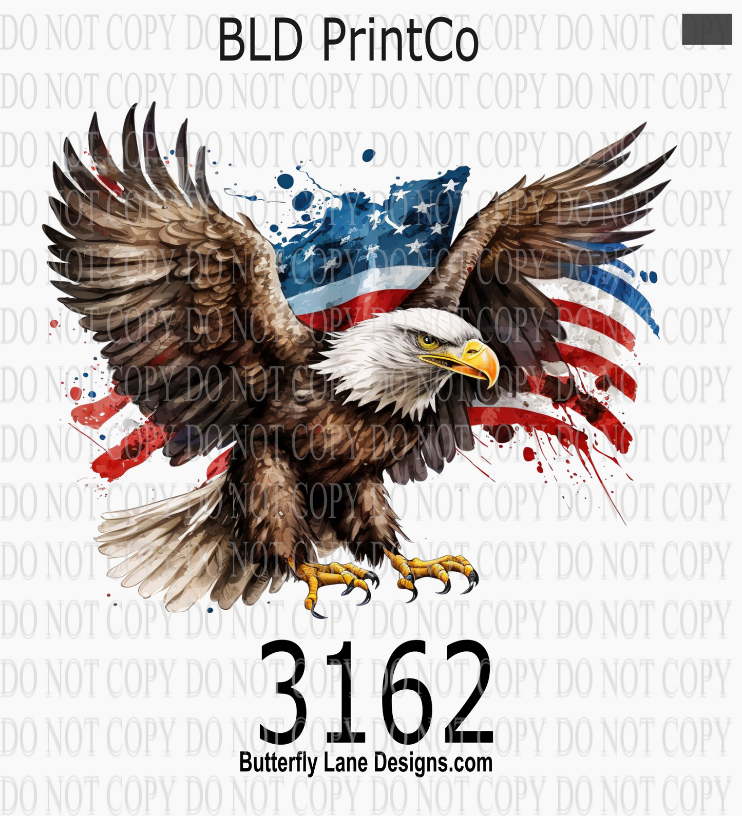 American Eagle | Watercolor Flag & Splatter Elements | D3162
