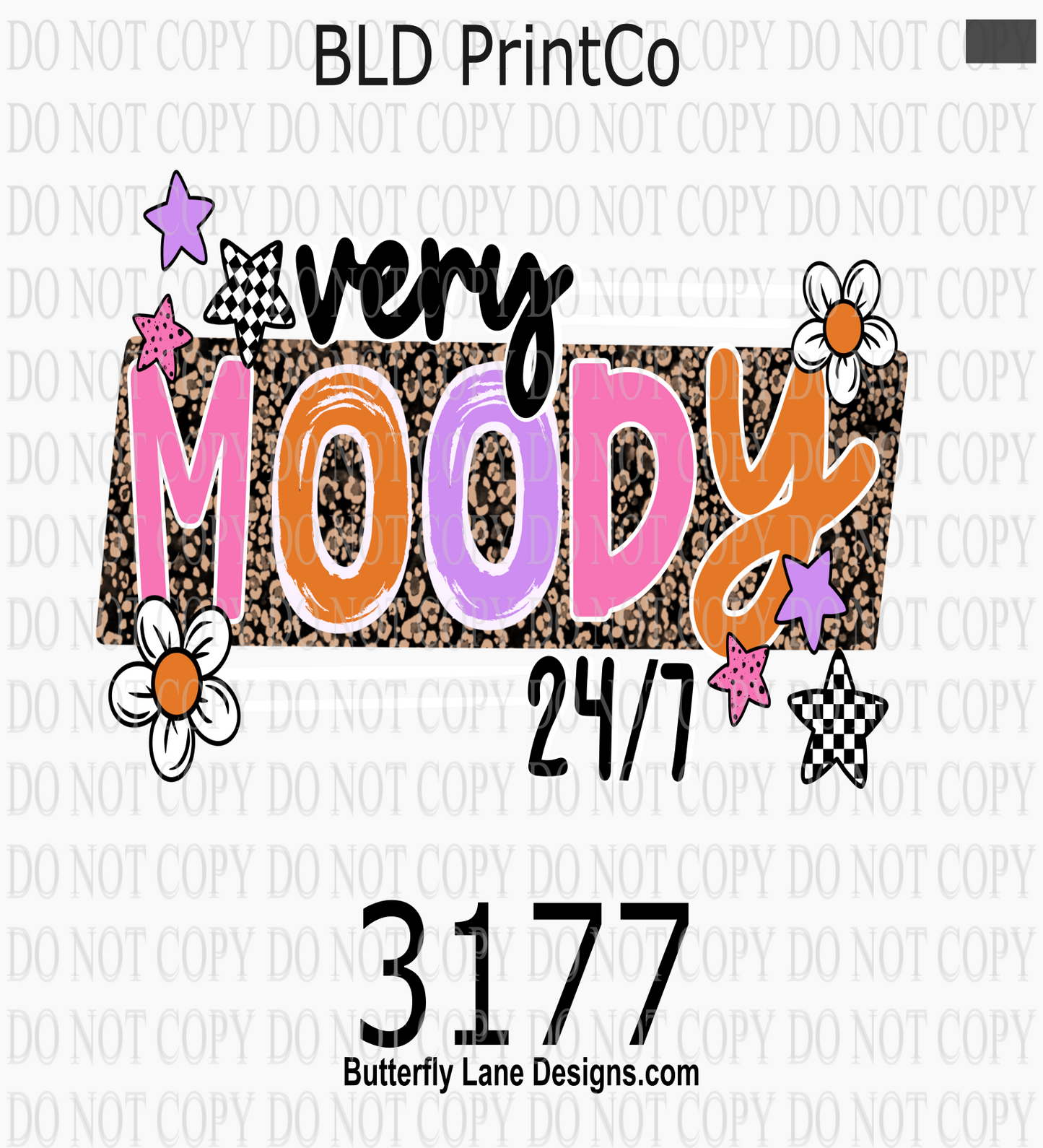 Very Moody 24/7 | Leopard Print, Retro Daisies & Checkered Stars | D3177