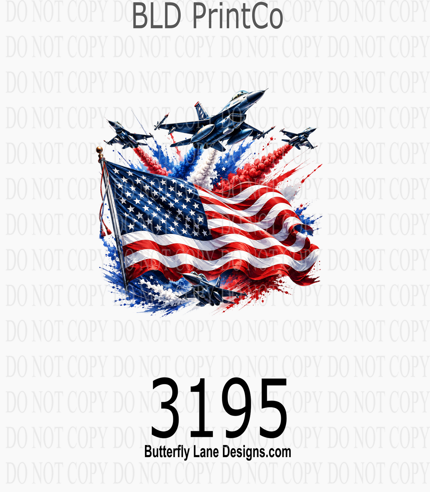 American Fighter Jets | Patriotic Flag | D3195