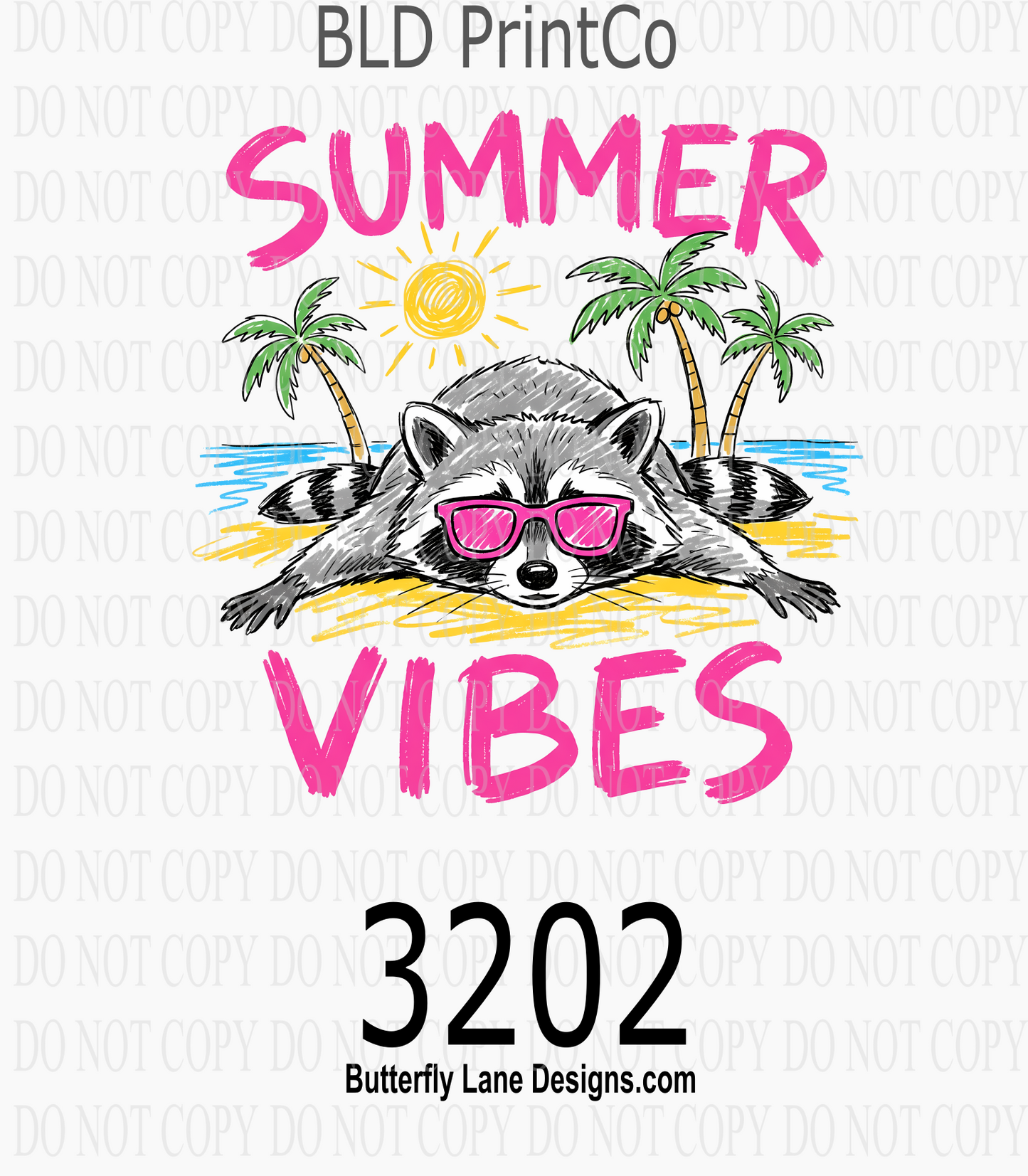 Summer Vibes | Raccoon Beach Day | D3202