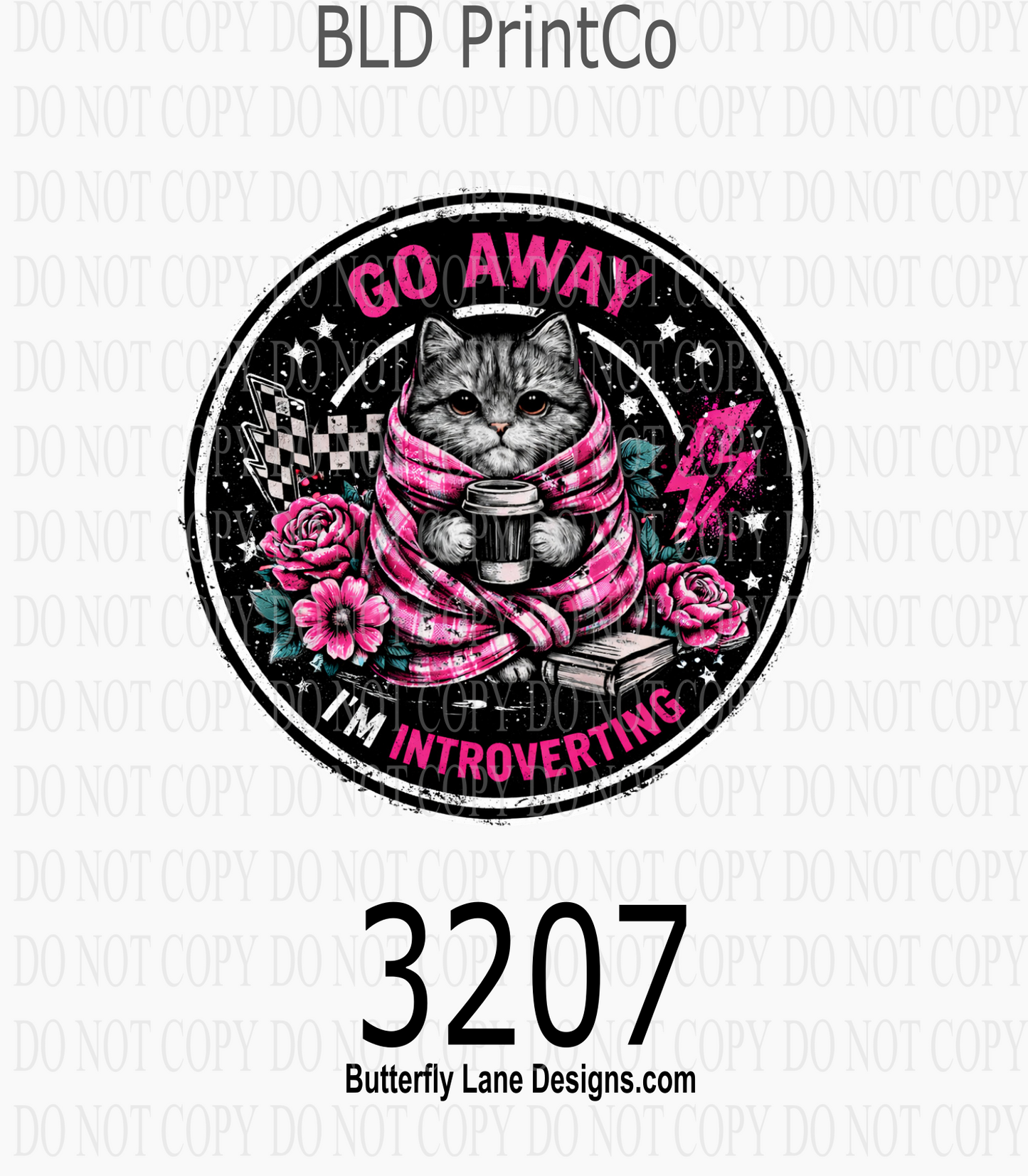 Go Away I'm Introverting | Cozy Cat | D3207