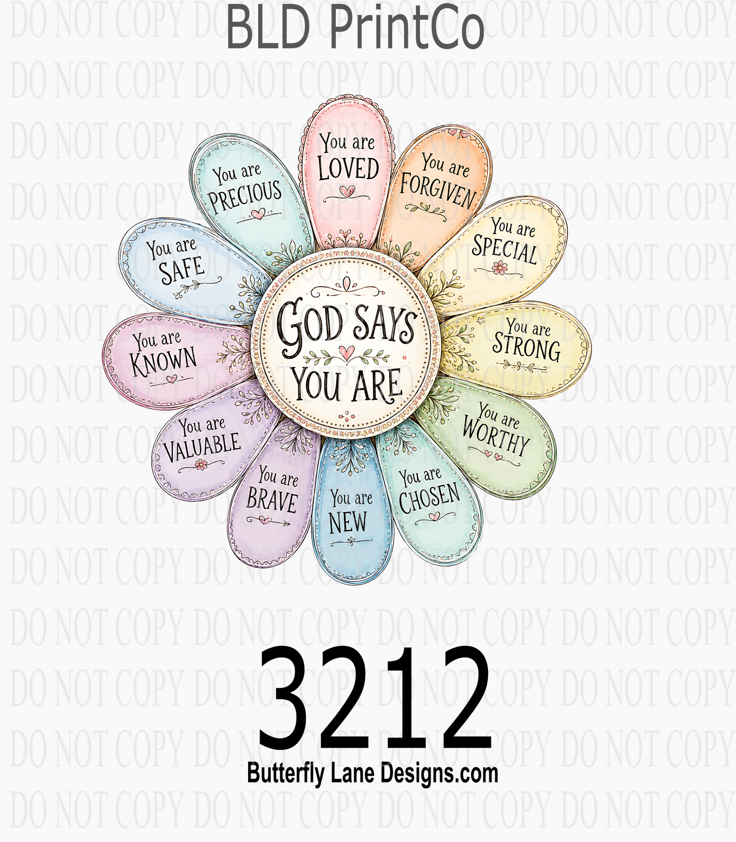 God Says You Are | Floral Faith Wheel | D3212