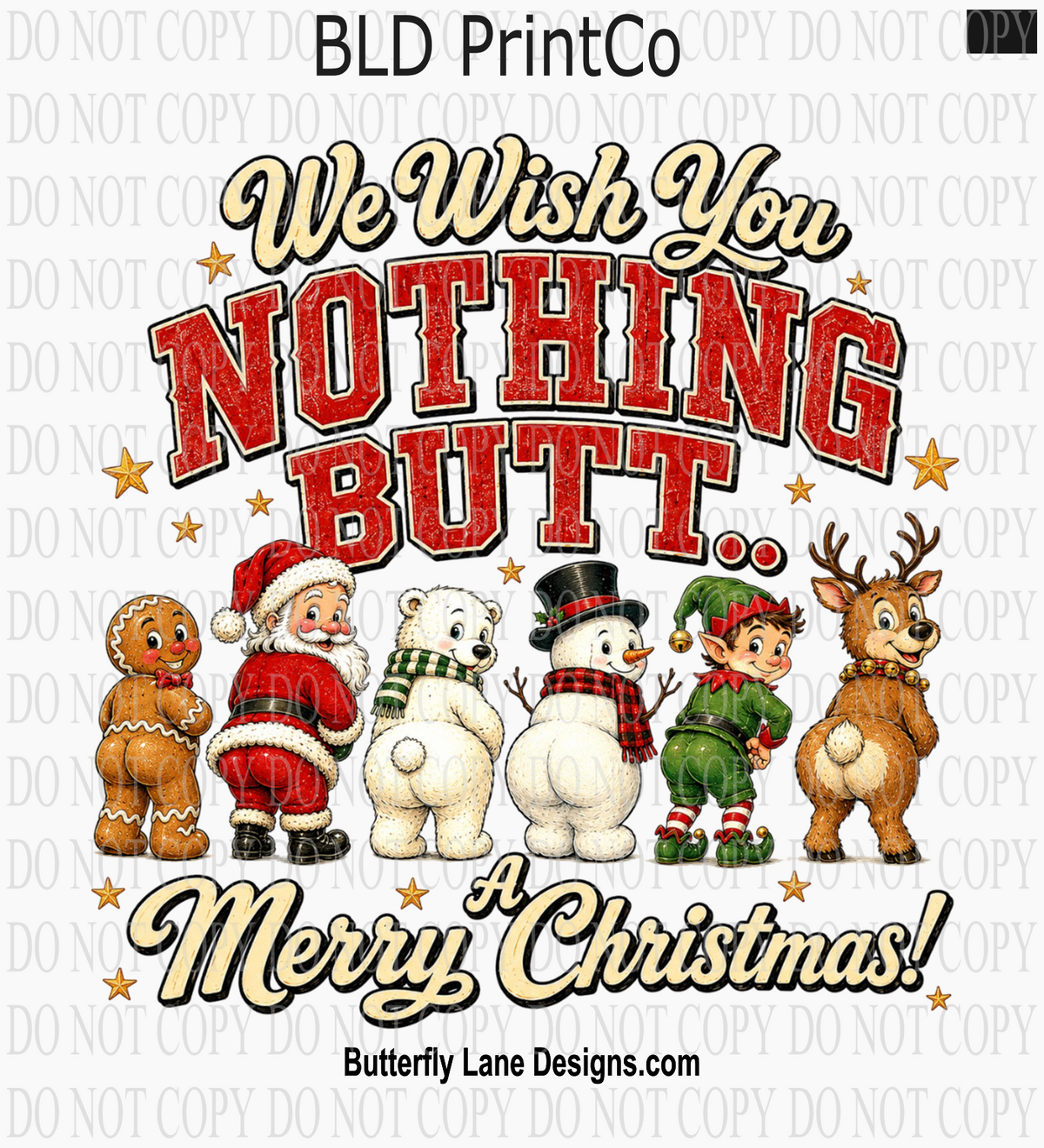 Nothing BUTT A Merry Christmas Squad | Retro Funny Holiday Crew | D3374