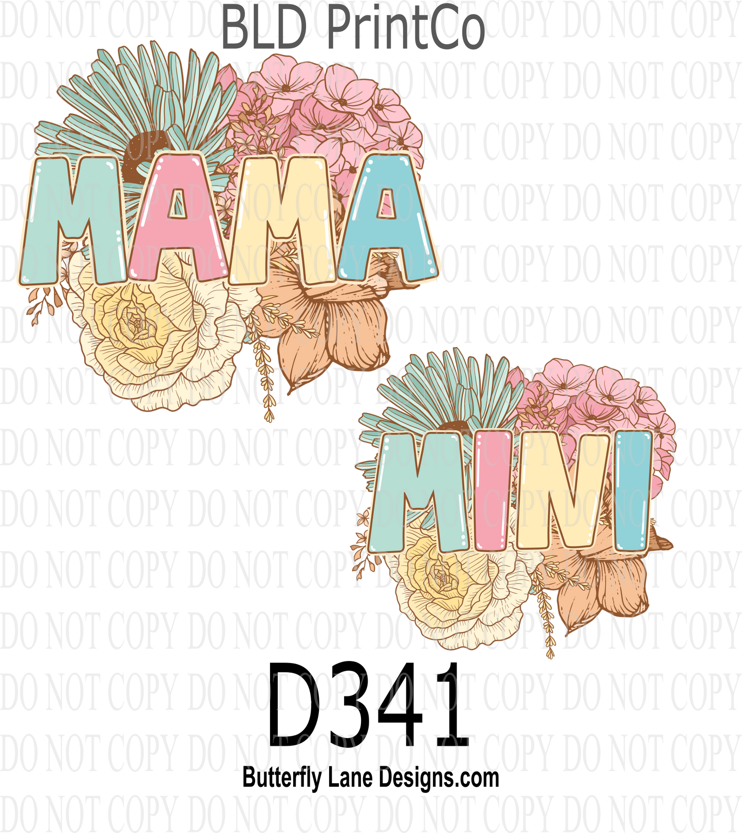 D341 Mama-Mini 2pc Set :: Clear Decal :: VC Decal