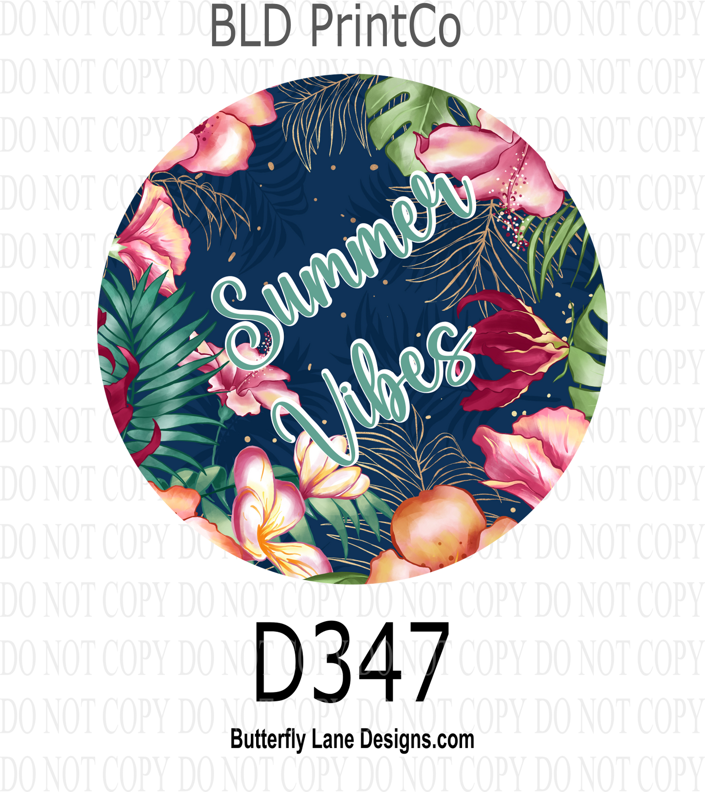 D347 Summer Vibes 1  Clear Decal :: VC Decal