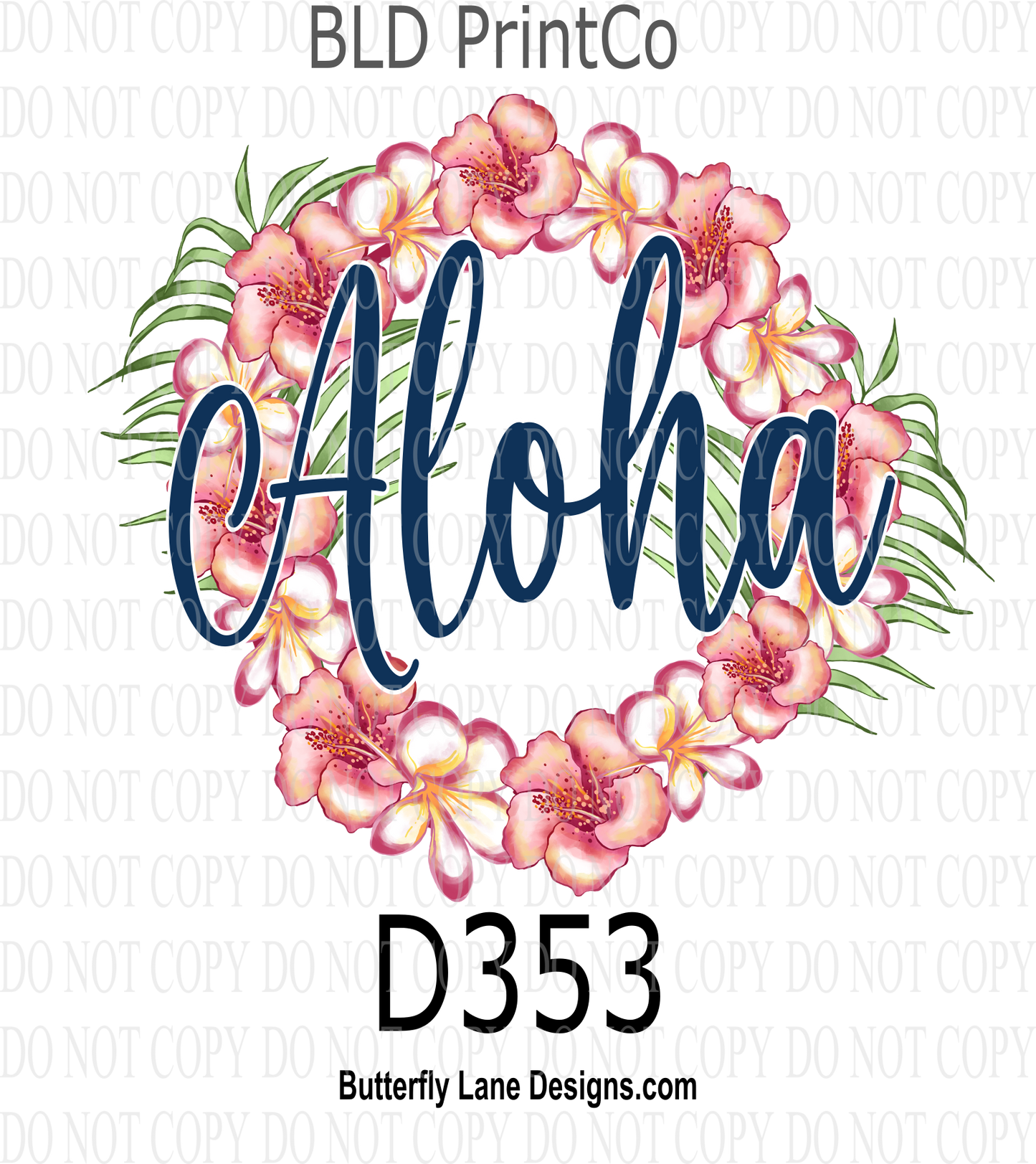 D353 Aloha Lei-BLD  Clear Decal :: VC Decal