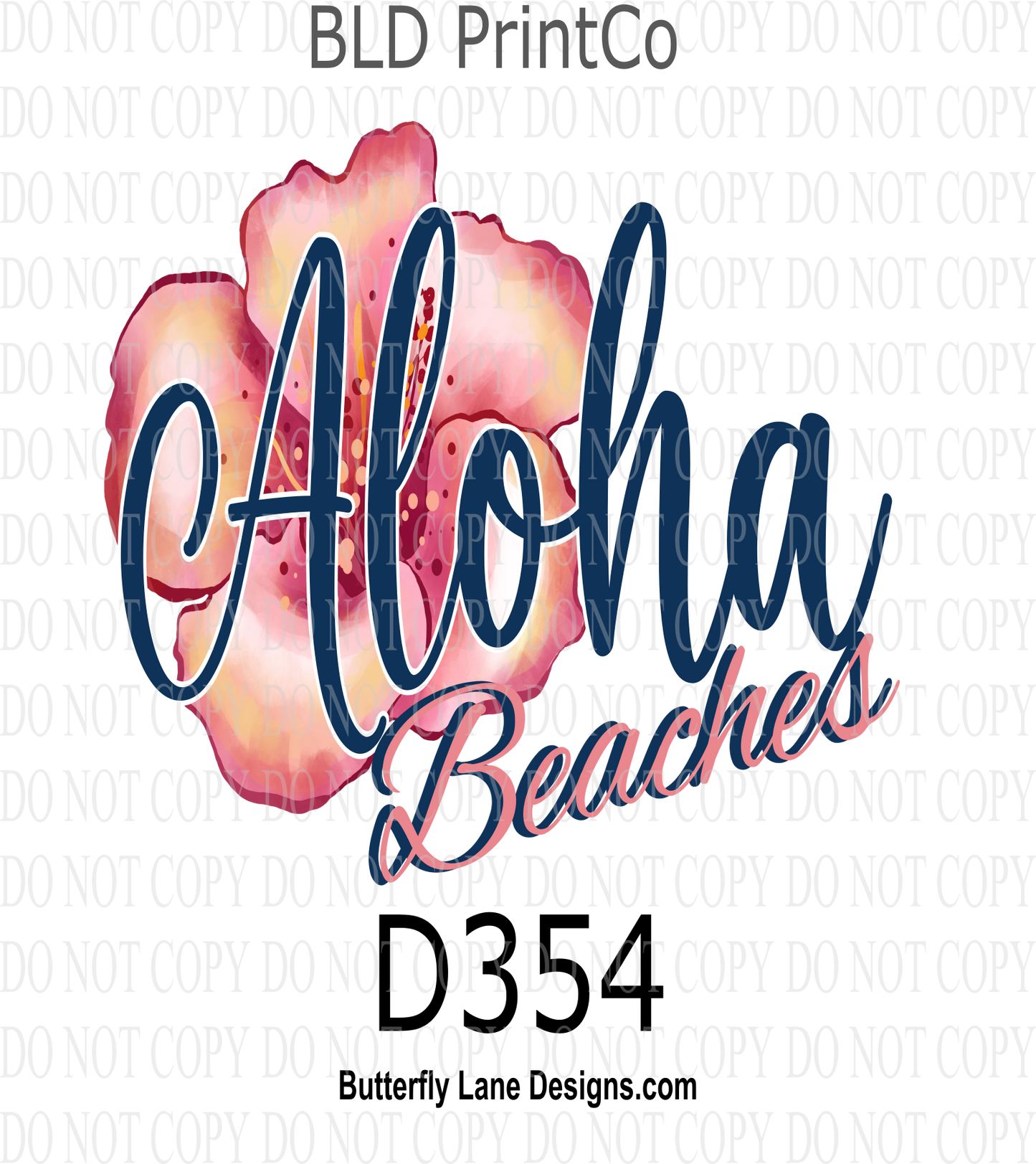 D354 Aloha beaches-BLD  Clear Decal :: VC Decal