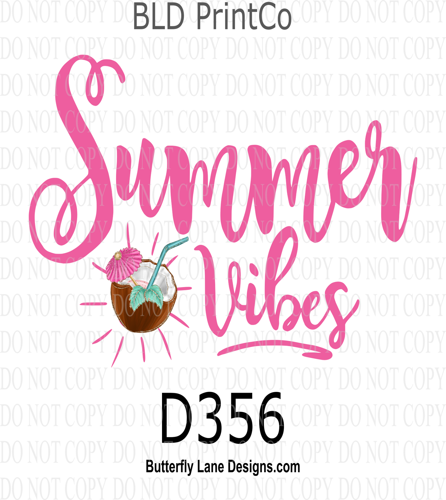 D356 Summer Vibes BLD  Clear Decal :: VC Decal