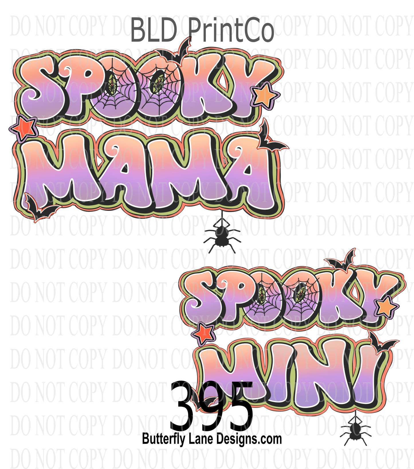 D395 Spooky Mama-Spooky Mini Set ::  Clear Decal :: VC Decal