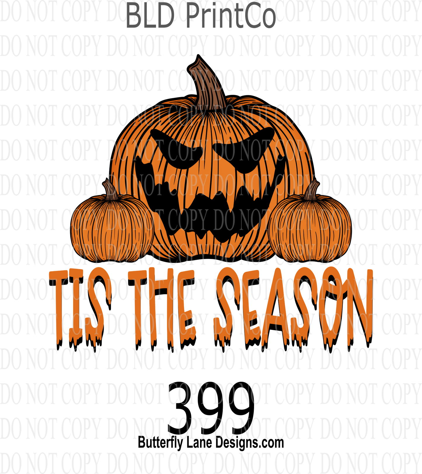 D399 Tis the season-Spooky Jack O'lantern:: Clear Decal :: VC Decal