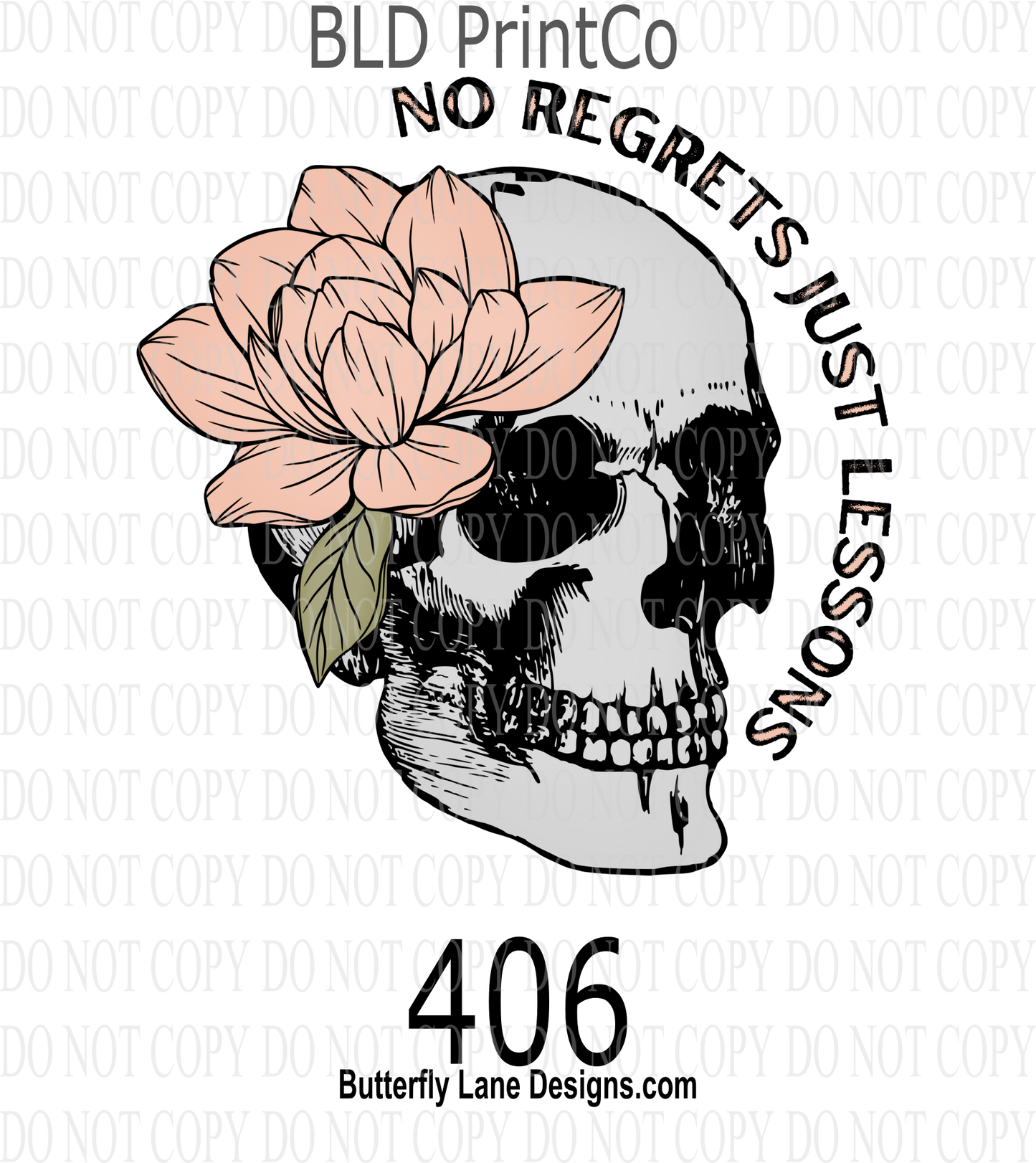 D406 No Regrets just lessons :: Clear Decal :: VC Decal