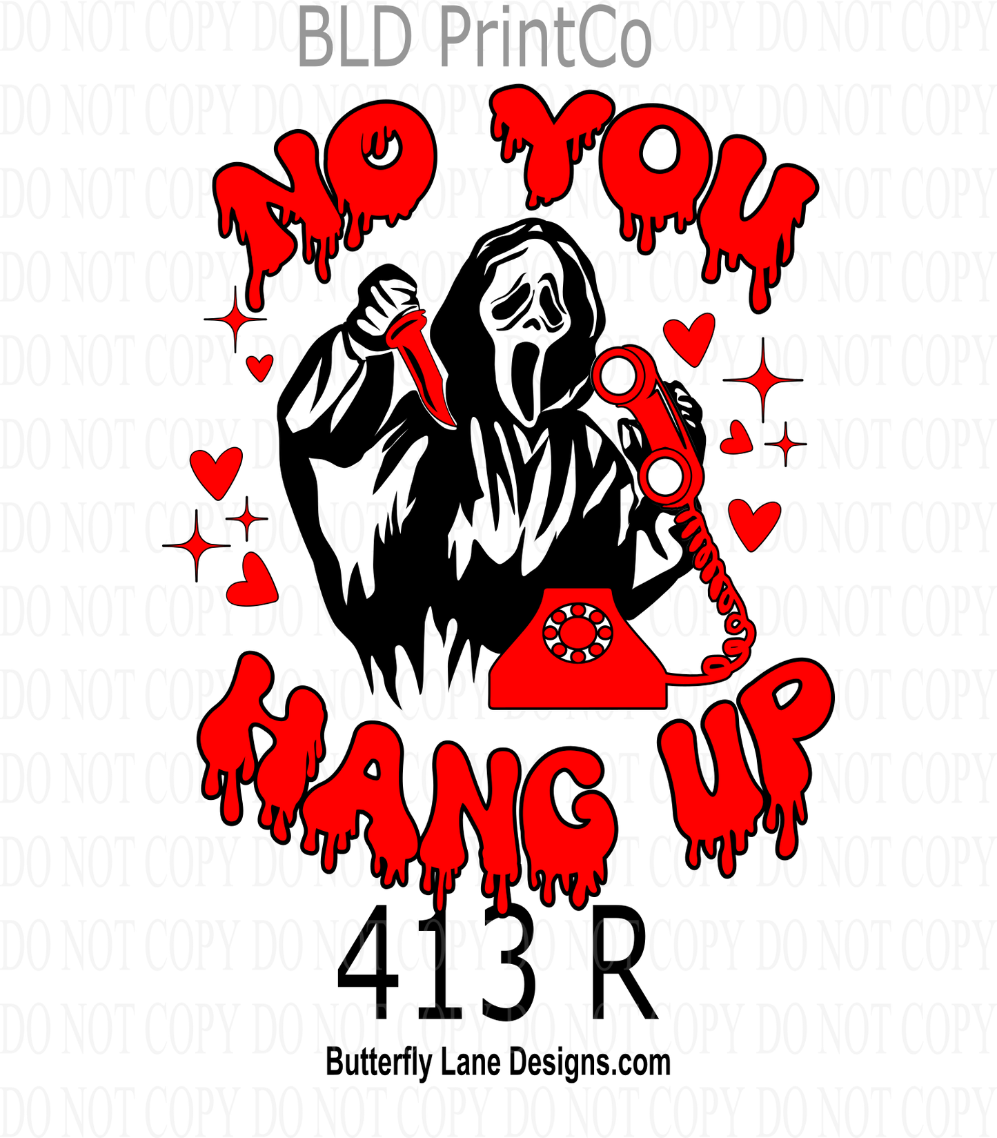 D413 No you hang up-ghost face- :: Clear Decal :: VC Decal
