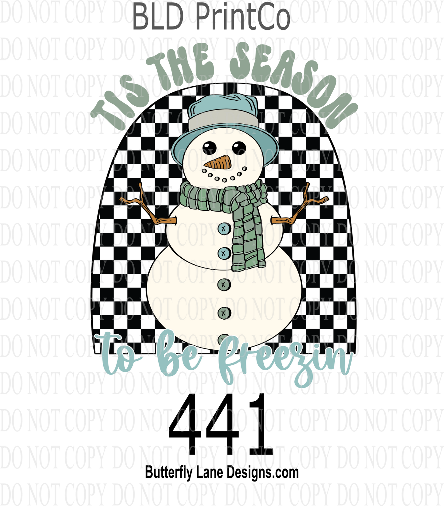 D441 Tis the season to be Freezin-green ::  Clear Decal :: VC Decal