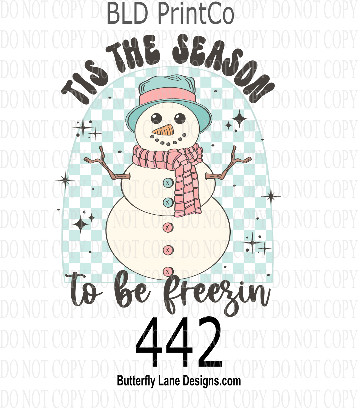 D442 Tis the season to be Freezin-Pink :: Clear Decal :: VC Decal