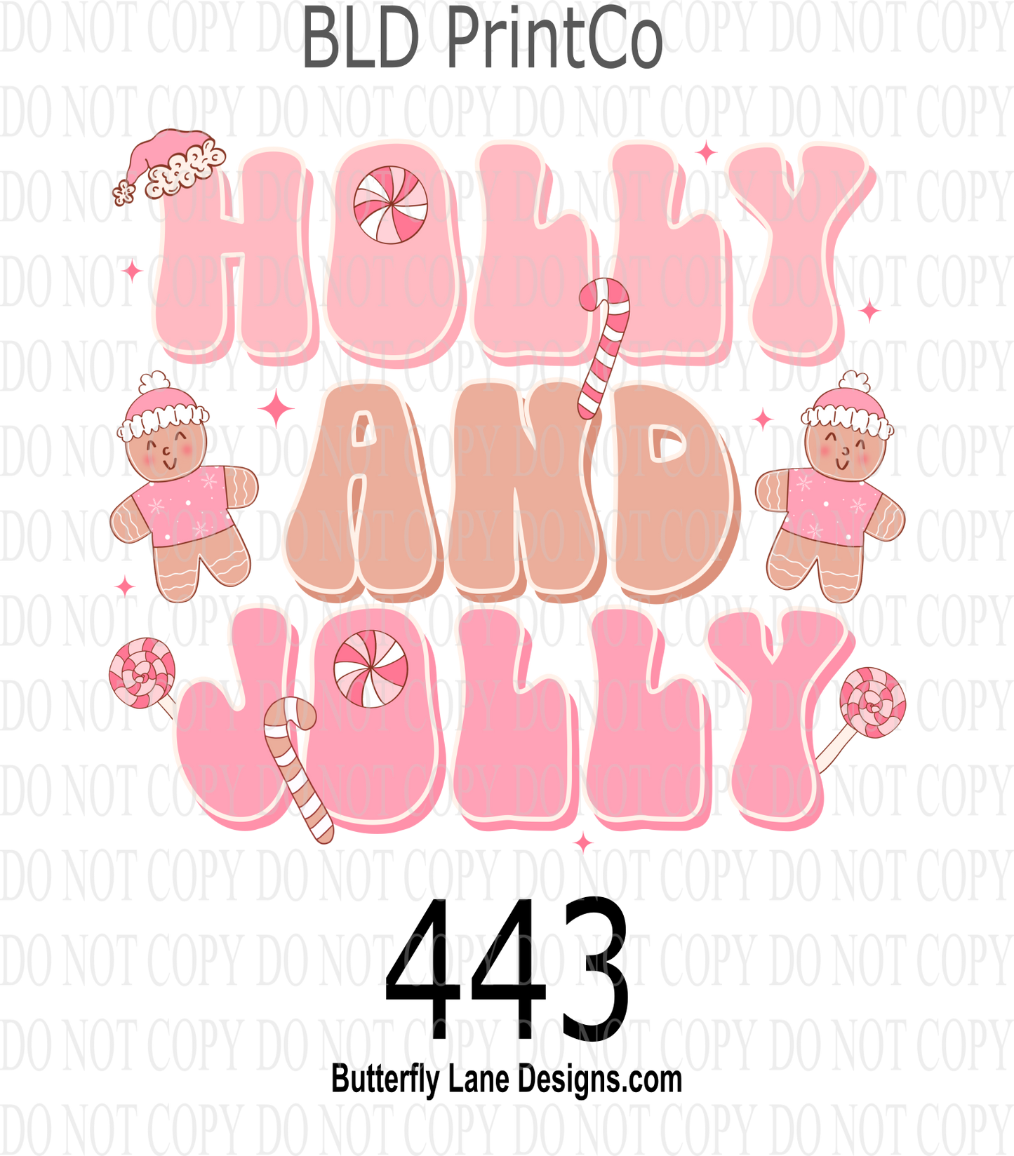 D443 Holly and Jolly ::  Clear Decal :: VC Decal