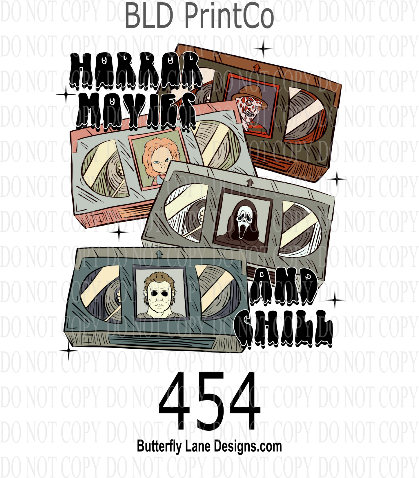 D454 Horror Movie VHS :: Clear Decal :: VC Decal