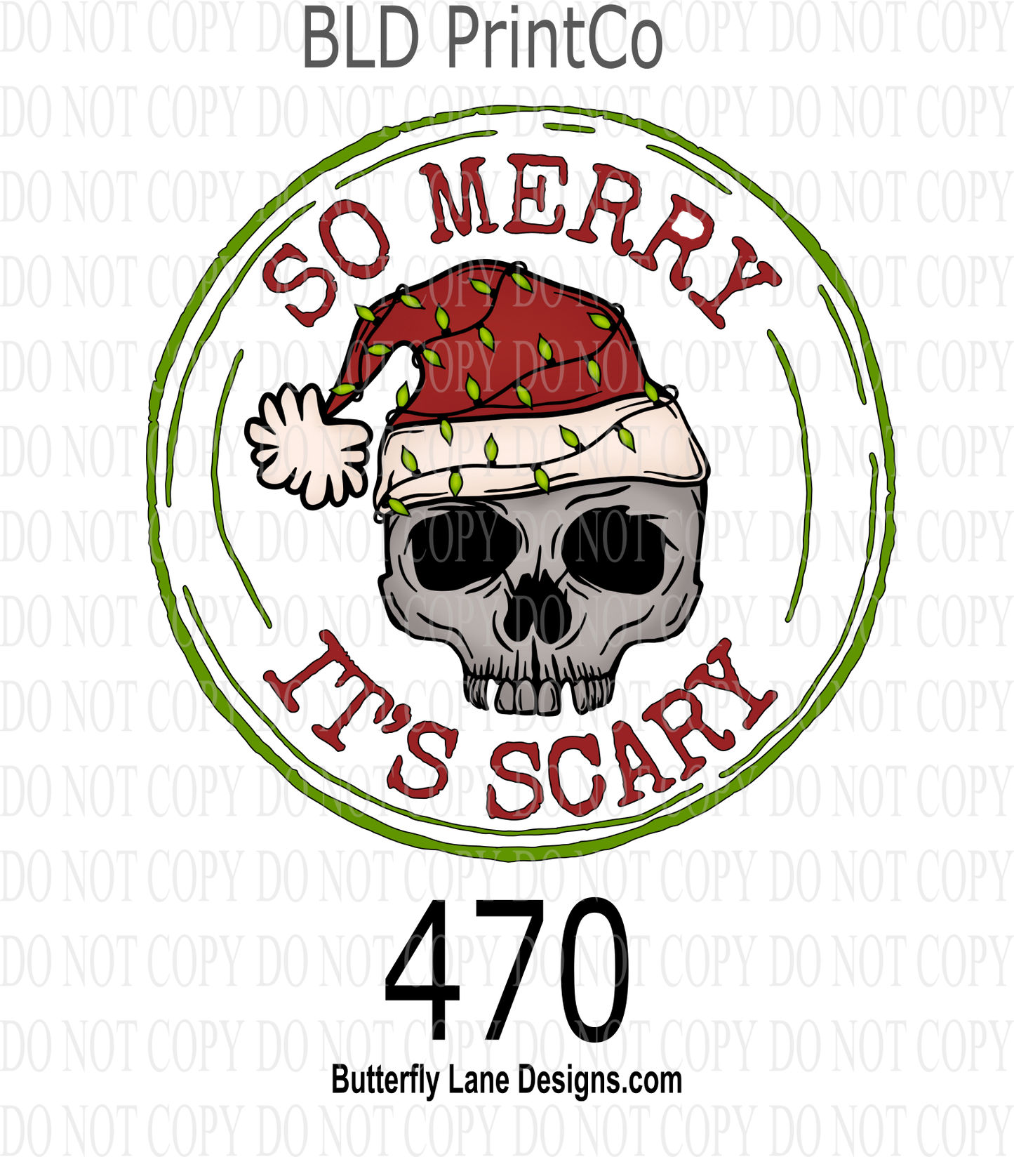 D470 So Merry It's Scary ::  Clear Decal :: VC Decal