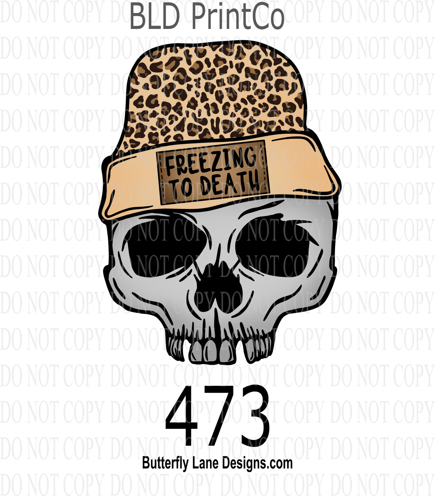 D473 Freezing to death skelly ::  Clear Decal :: VC Decal