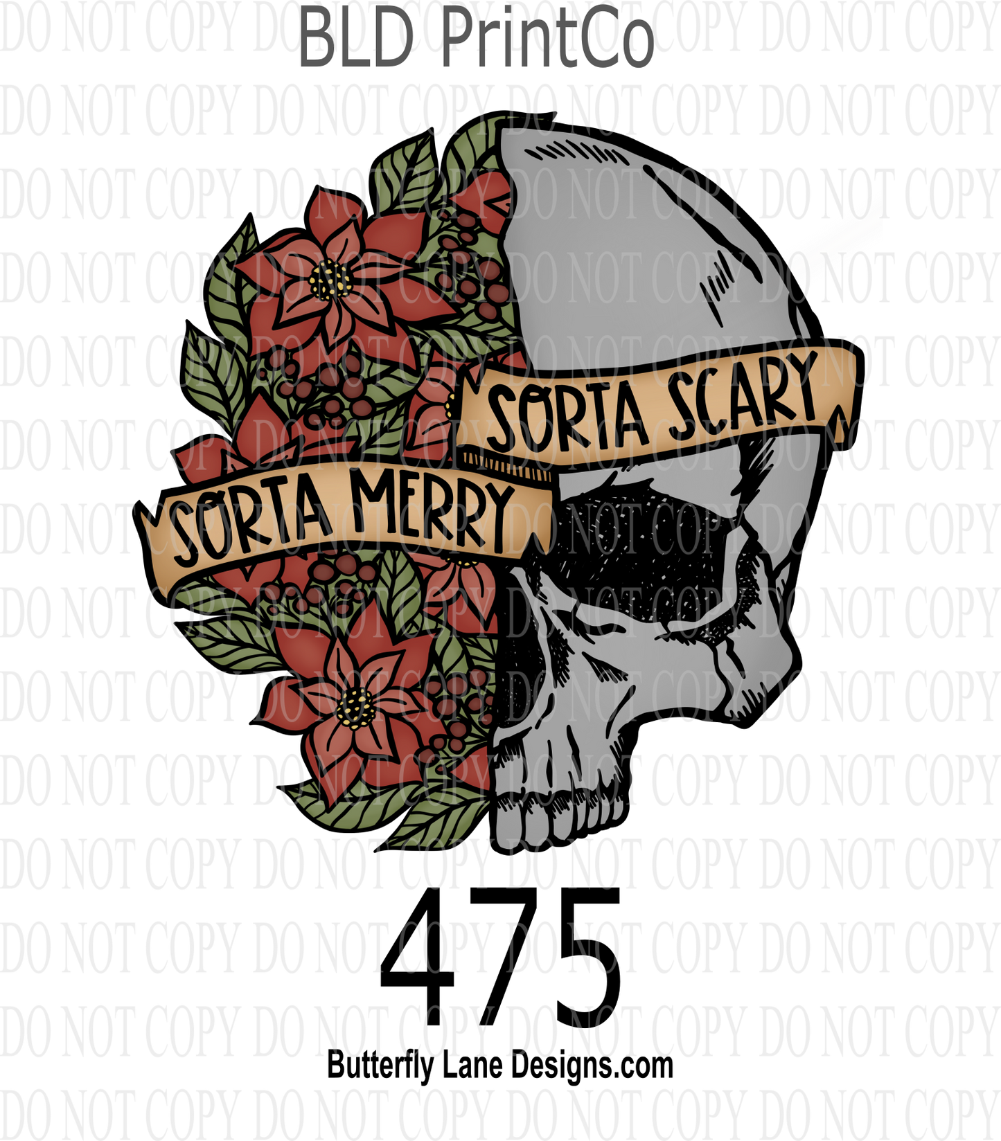 D475 Sorta Merry Sorta Scary ::  Clear Decal :: VC Decal