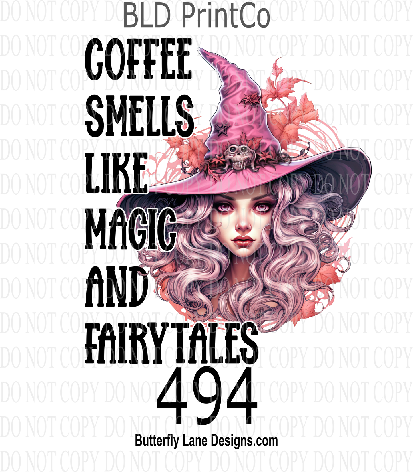 D494 Coffee smells like magic and fairytales:: Clear Decal :: VC Decal