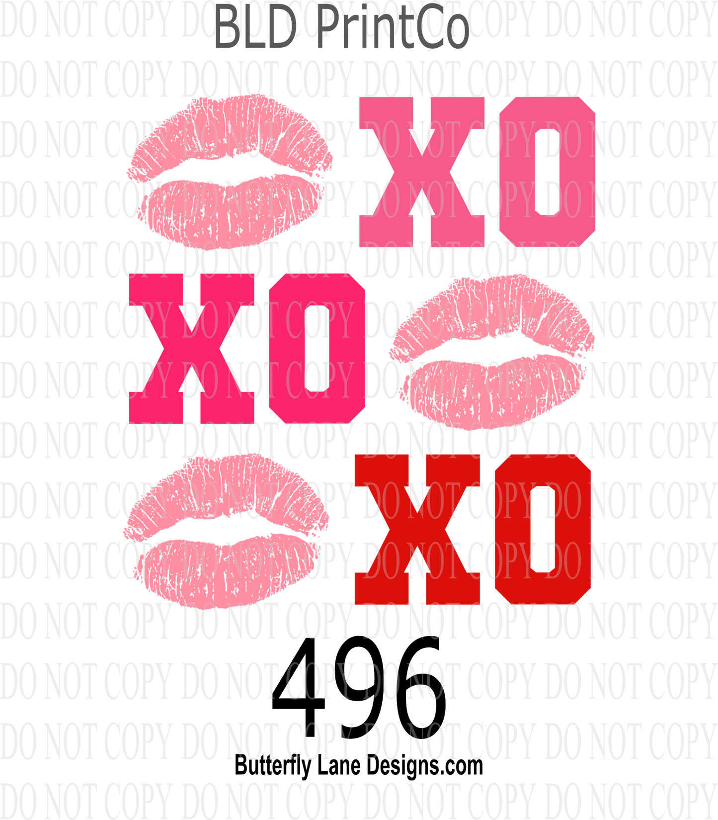 D496 XOXO Pink :: Clear Decal :: VC Decal