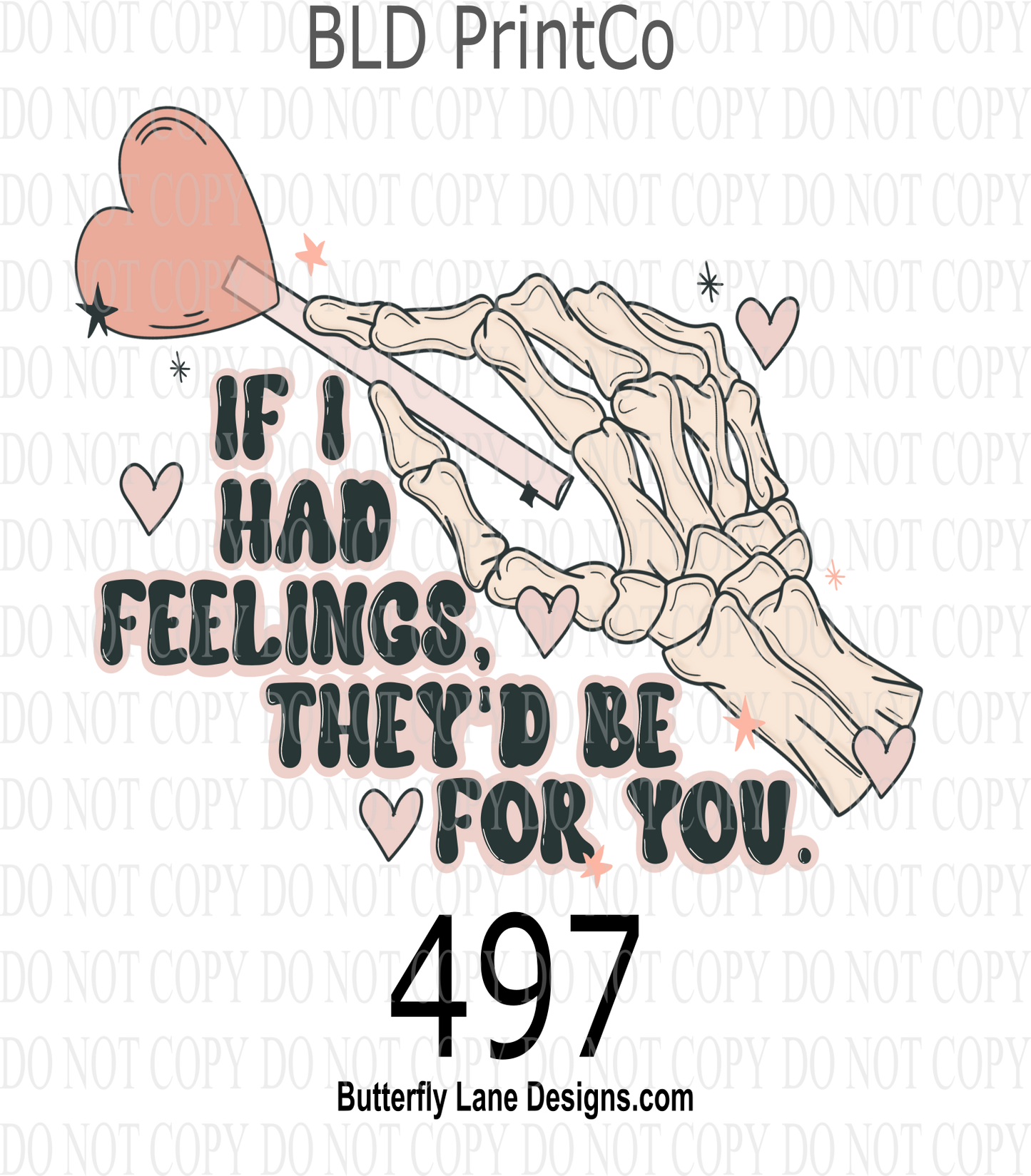 D497 If I had feelings-They'd be for you :: Clear Decal :: VC Decal