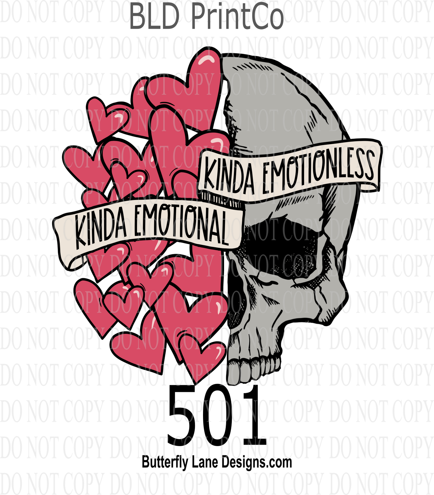 D501 Kinda Emotionless- Kinda emotional-Valentines Day:: Clear Decal :: VC Decal