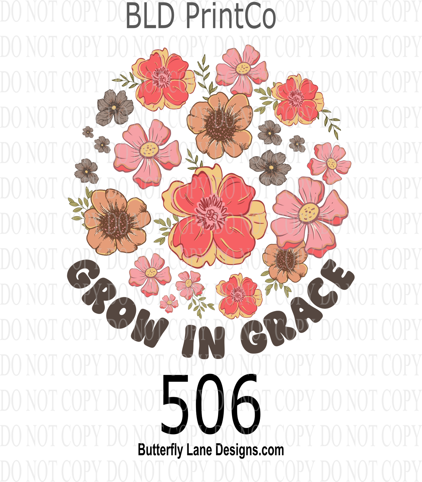 D506 Grow in grace ::  Clear Decal :: VC Decal