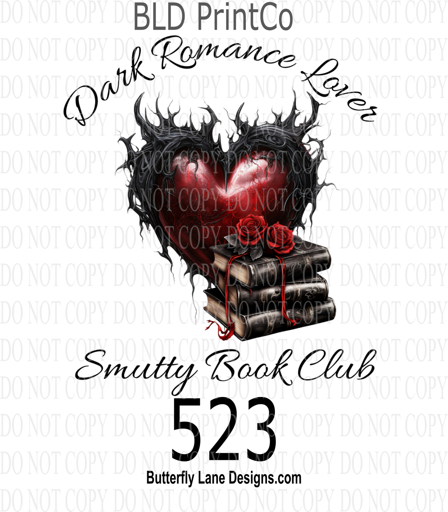 D523 Dark romance lover-smutty book club ::  Clear Decal :: VC Decal