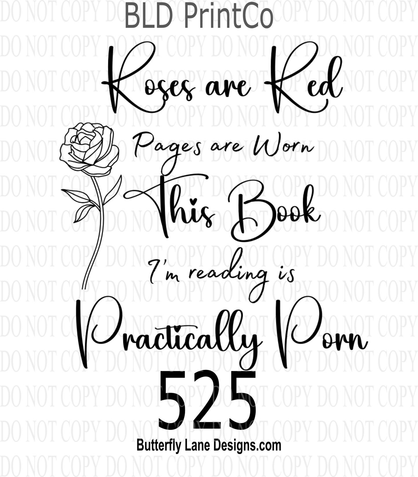 D525  Roses are Red - Pages are worn-This book is practically porn-1 ::  Clear Decal :: VC Decal