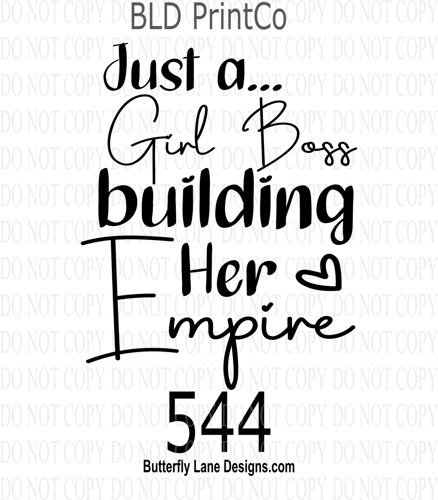 D544 Just a girl boss-building her empire Clear Decal :: VC Decal