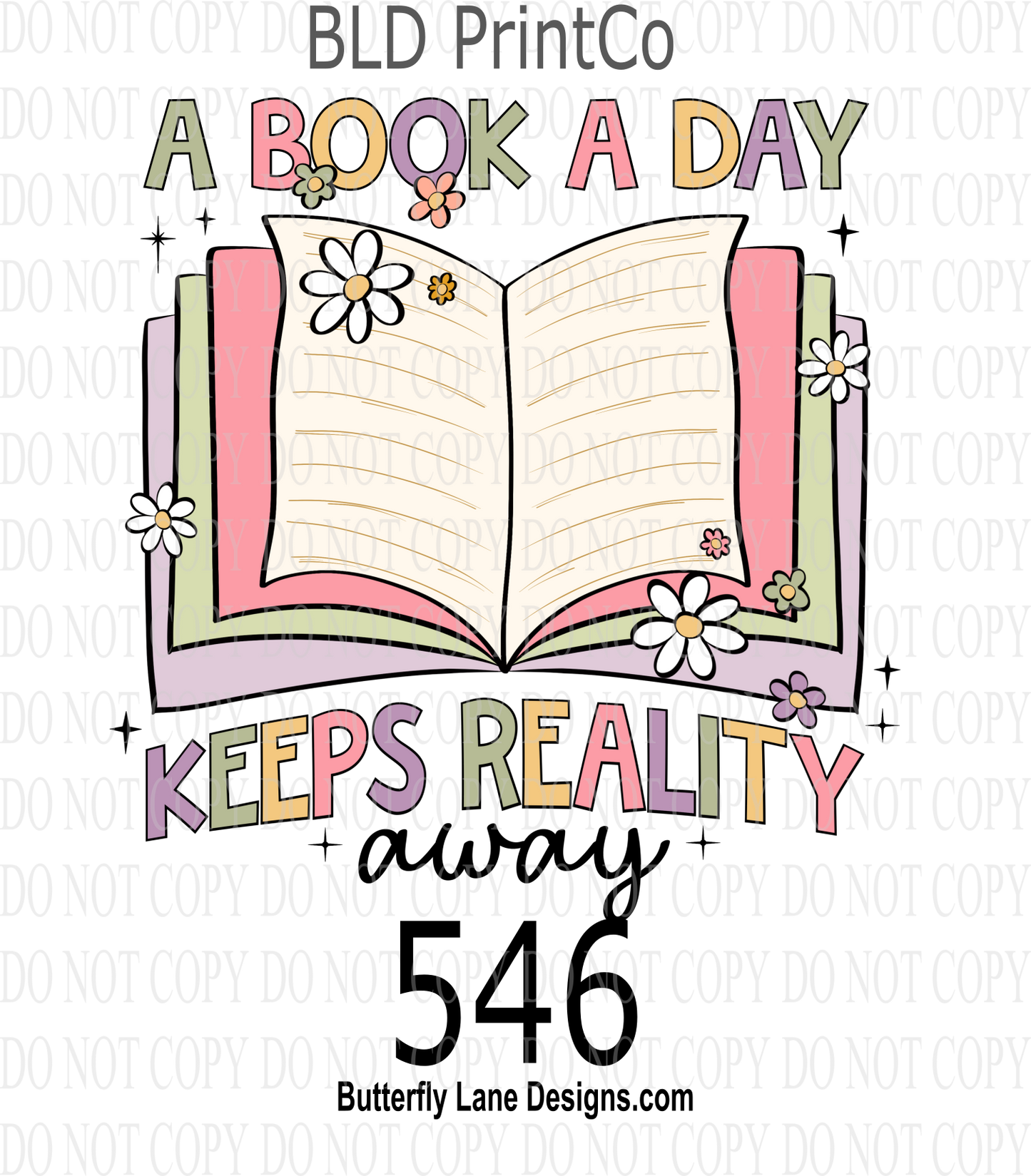 D546 - A book a day keeps reality away :: Clear Decal :: VC Decal