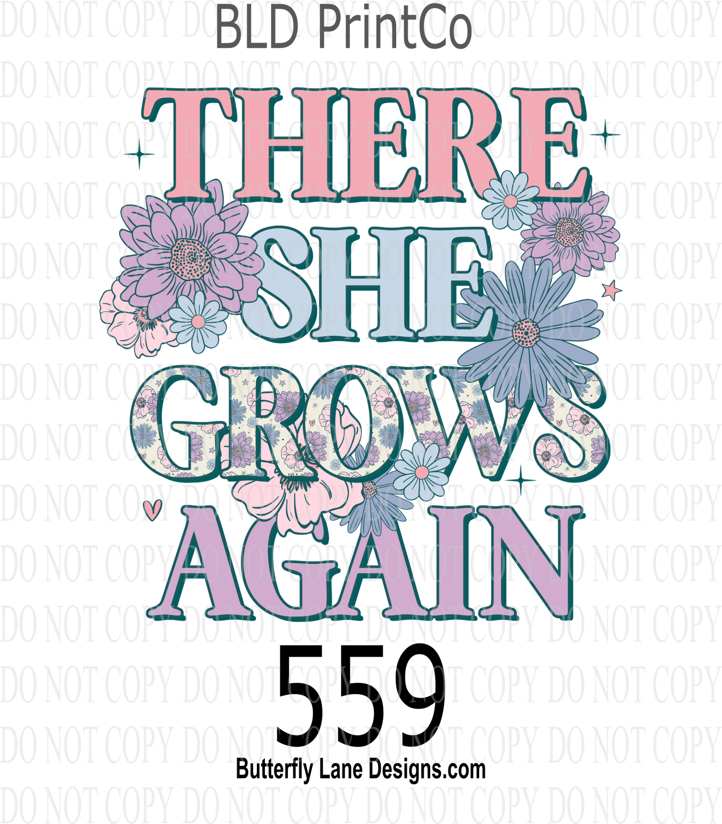 D559 There she grows again- Clear Decal :: VC Decal