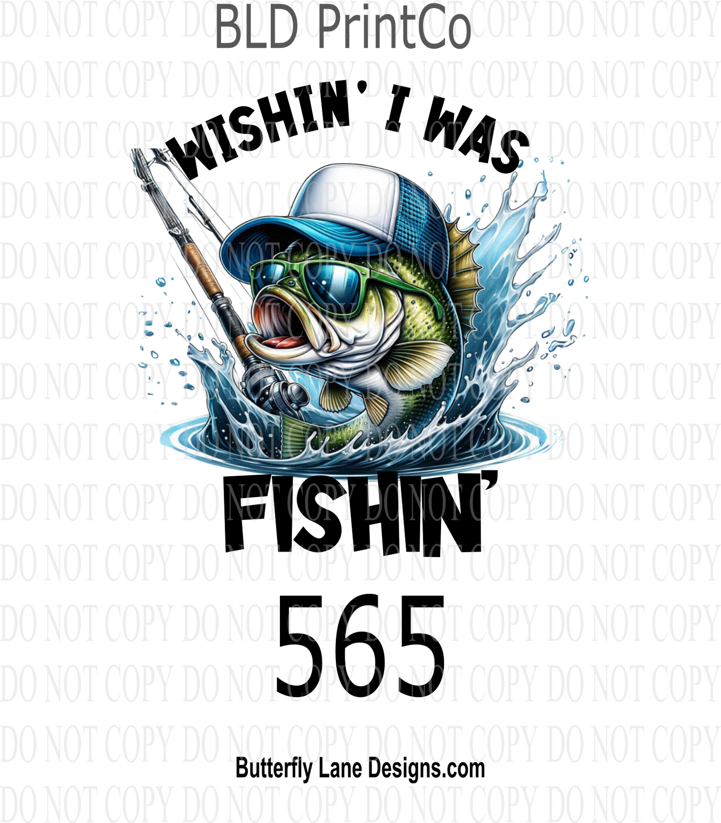 D565 Wishing I was fishing :: Decal