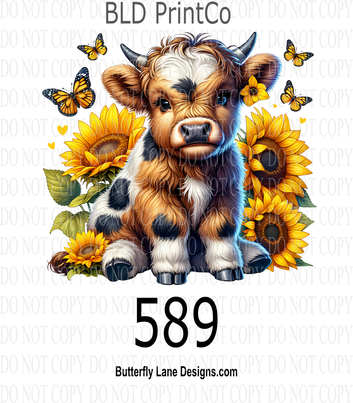 D589 Cutest highland baby cow:: Decal
