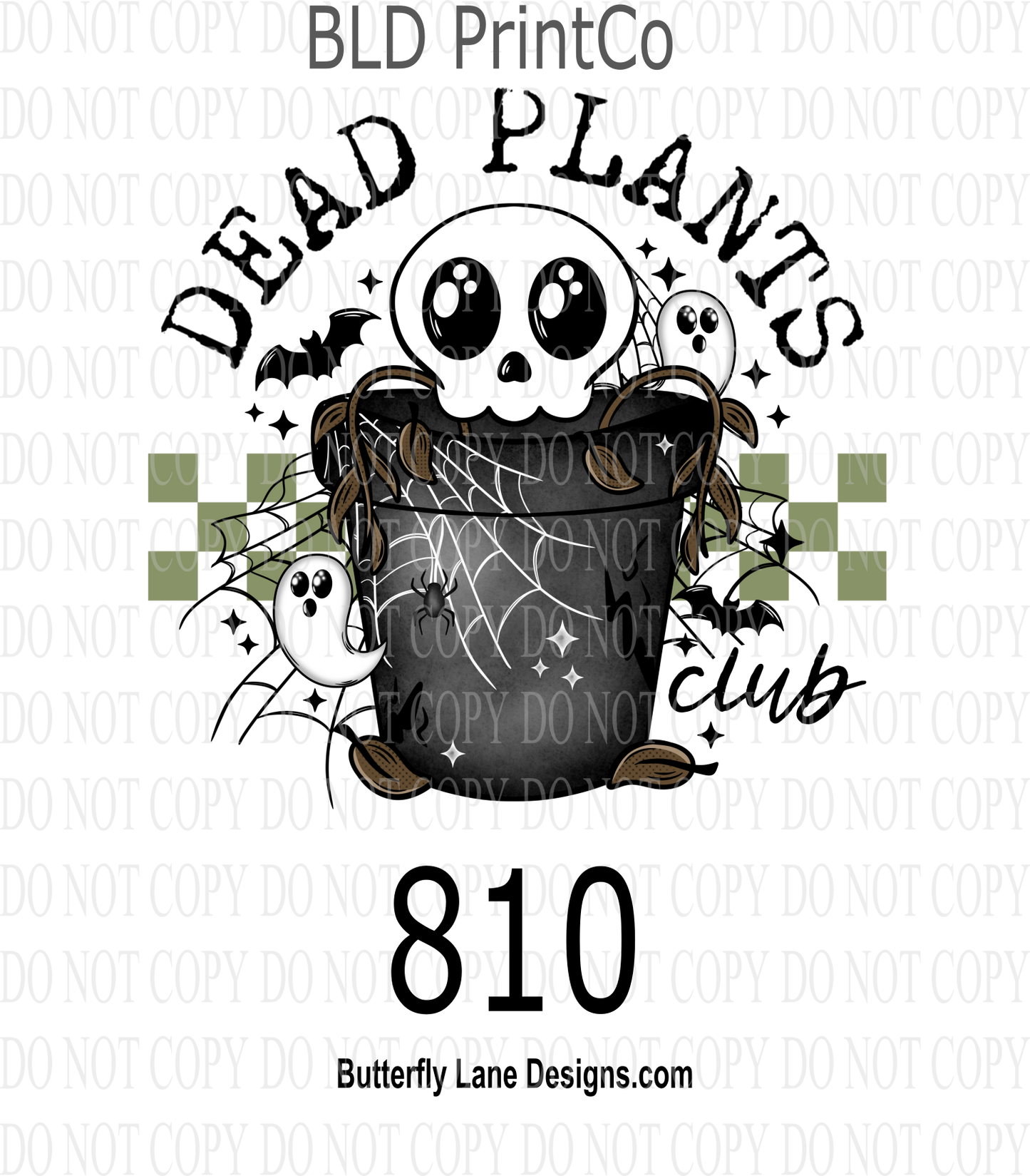 D810 Dead Plants Club- Green Checkers