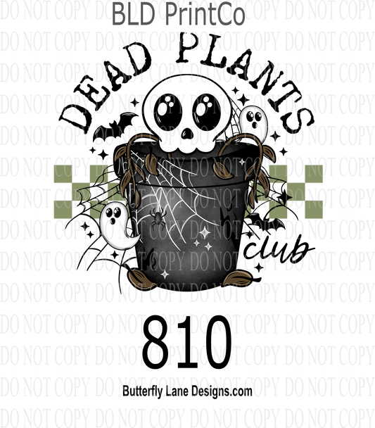 D810  Dead Plants Club- Green Checkers