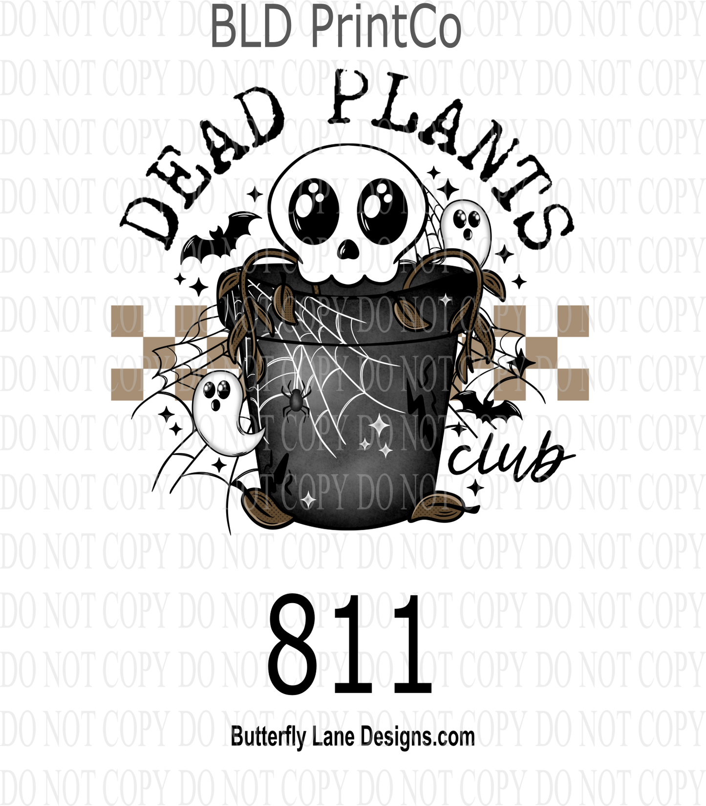 D811 Dead Plants Club- Brown Checkers