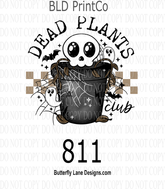 D811  Dead Plants Club- Brown Checkers