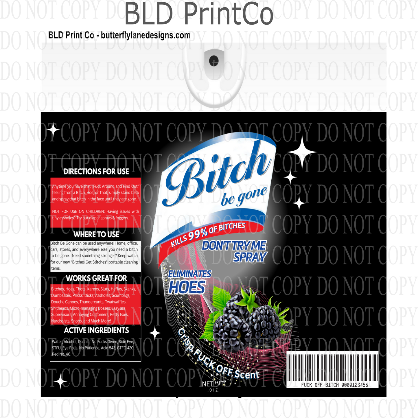 Don't try me spray black berry: Tumbler wrap