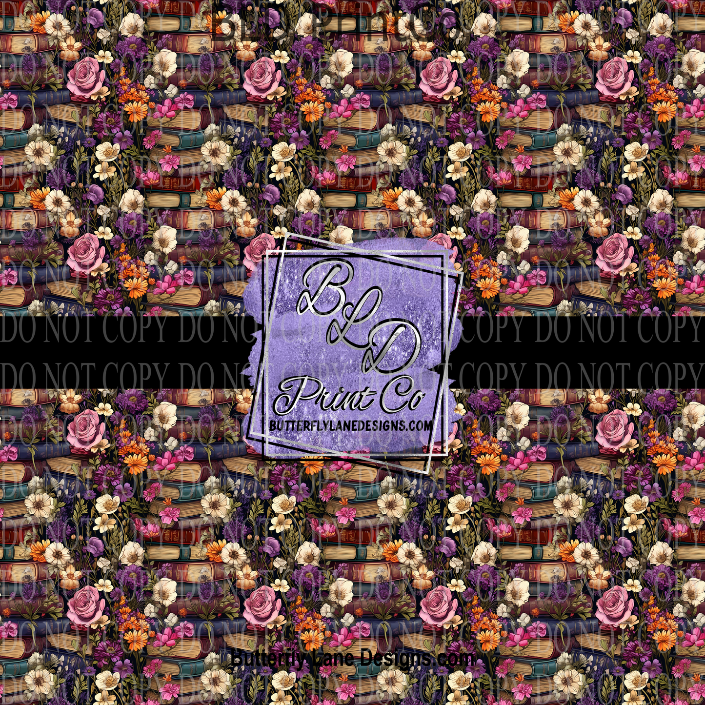 Floral Books -Let's read 2  PV 865      Patterned Vinyl