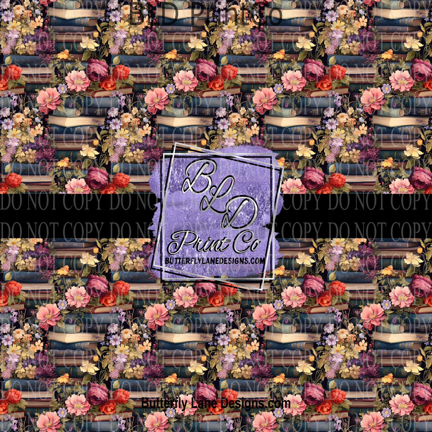 Floral Books - Let's read 4  PV 867        Patterned Vinyl