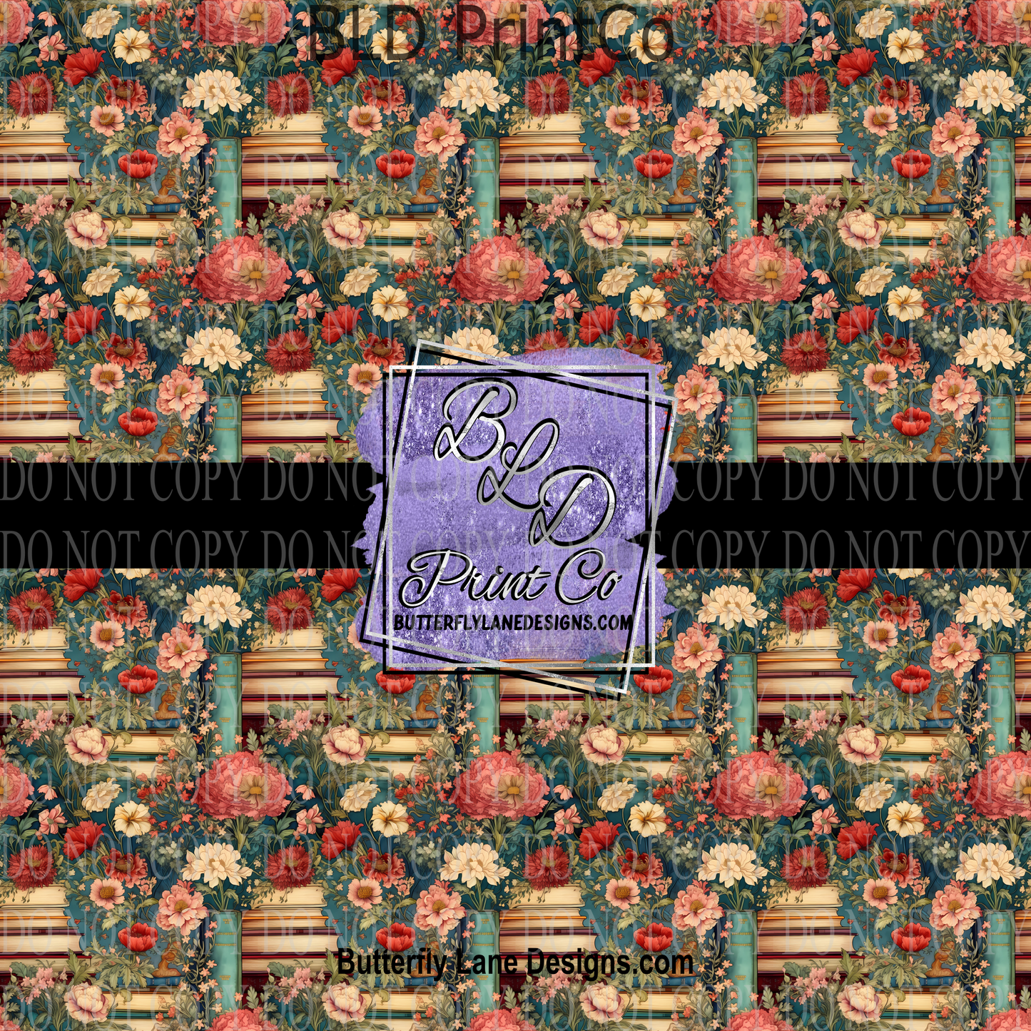 Floral Books -Let's Read 5  PV 868         Patterned Vinyl