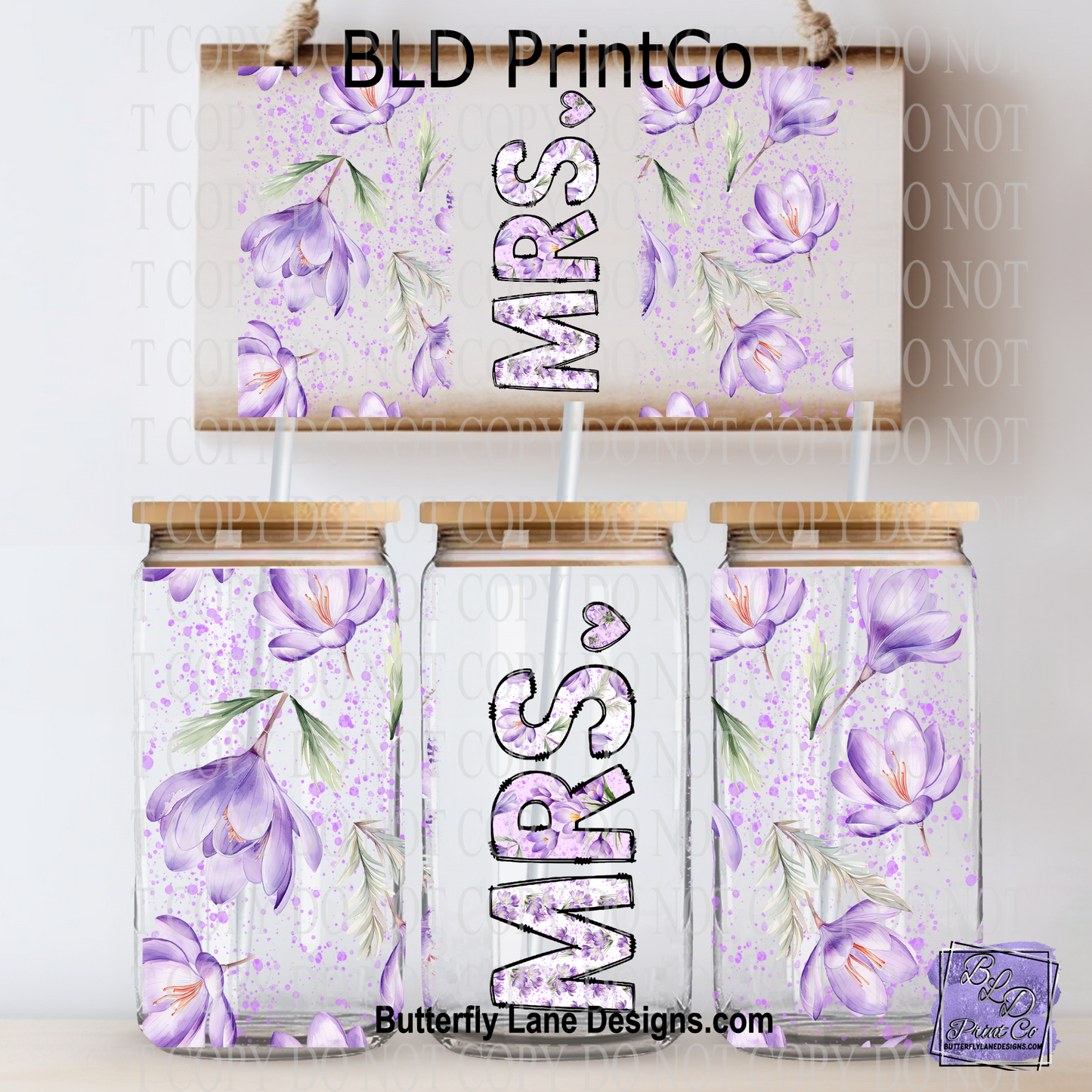 Floral Mrs. | Purple Crocus Wedding & Bride Wrap | L1003