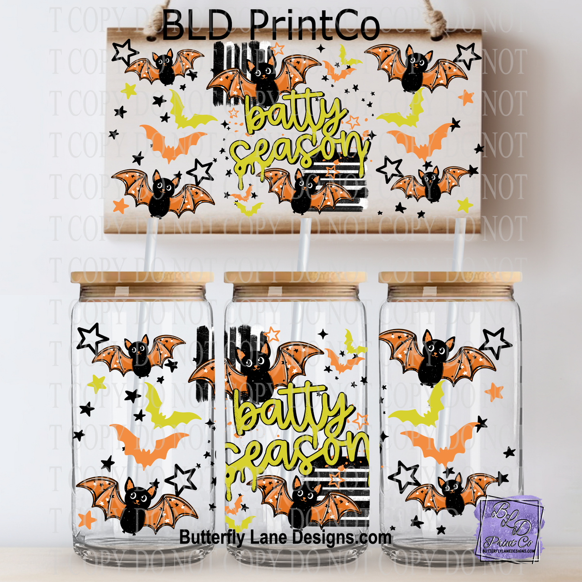 Batty Season | Cute Halloween Bats & Stars | L1092