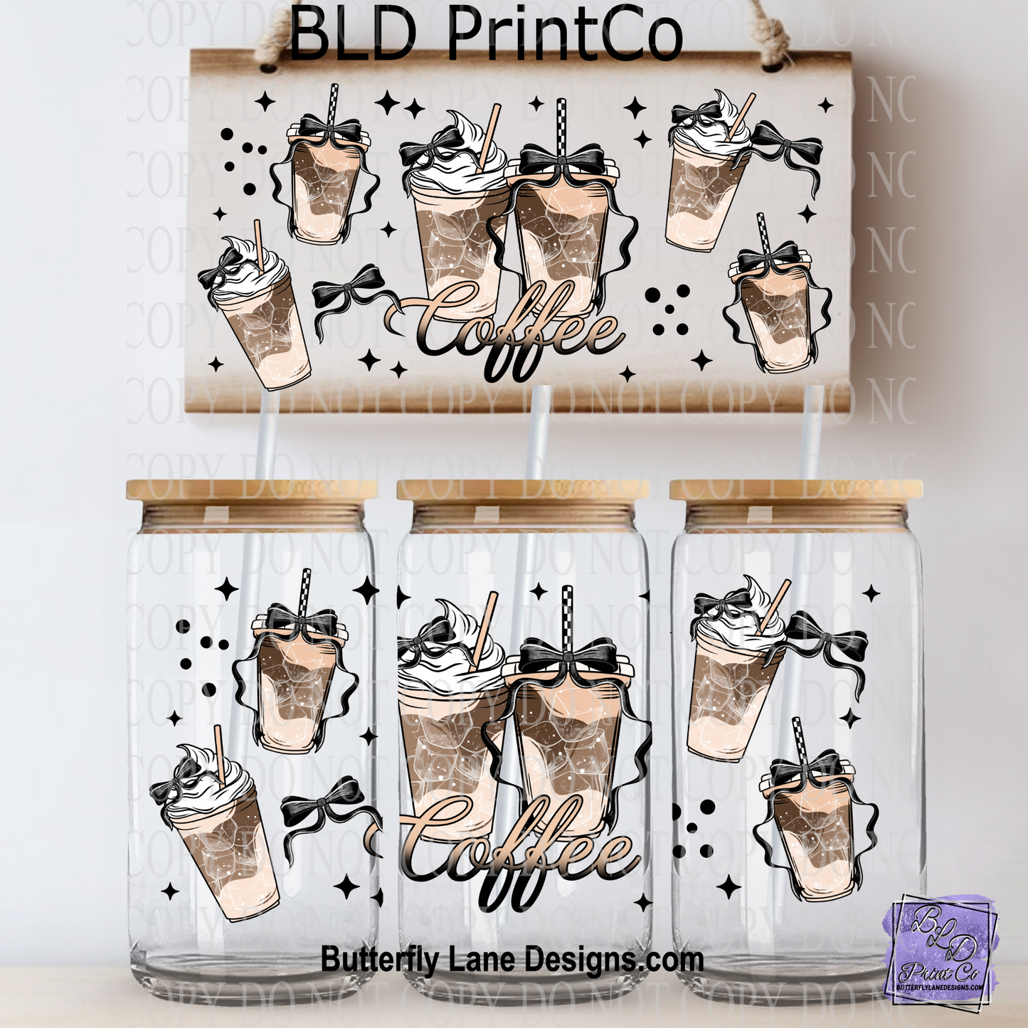 L359 Black Coffee & Bows