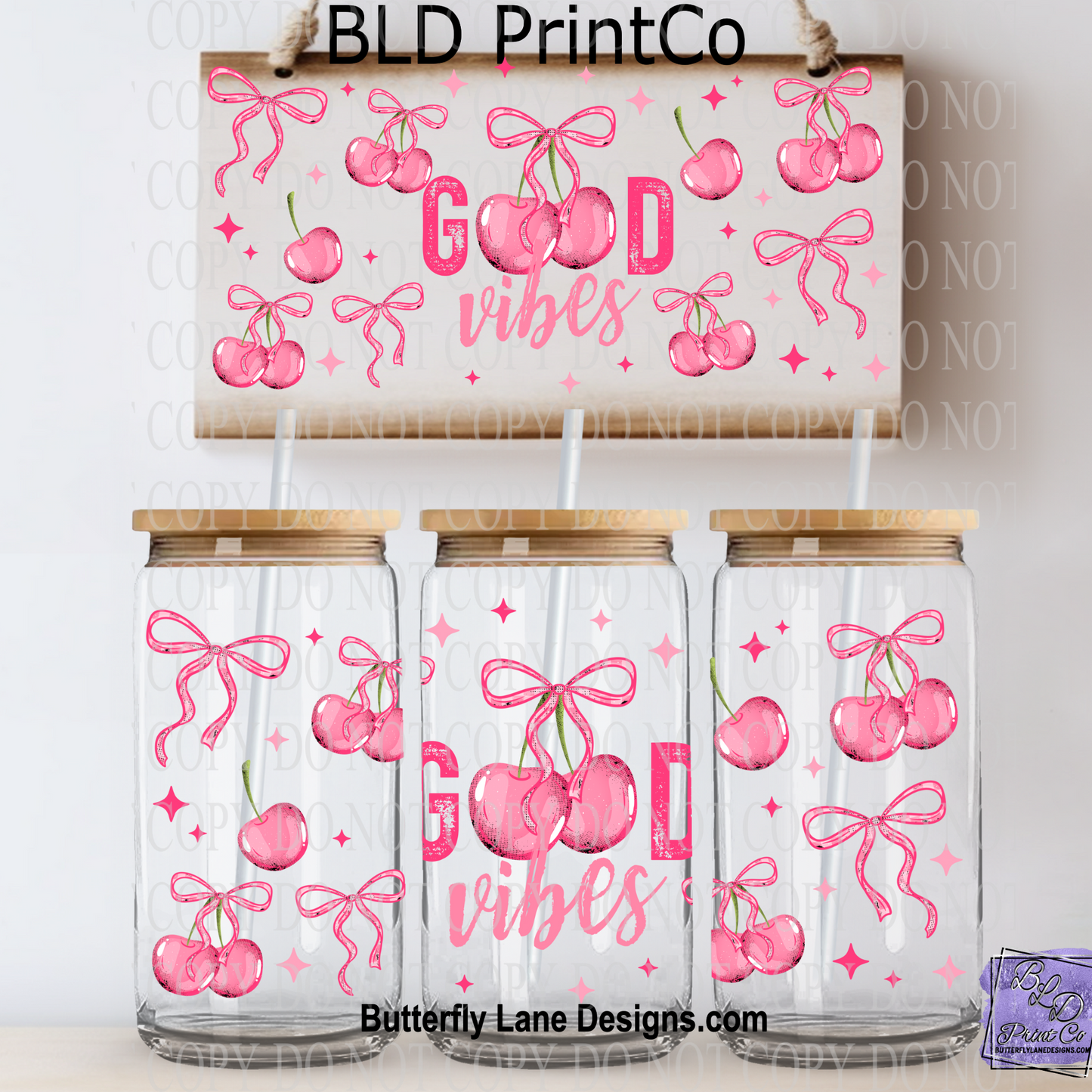 L492 Good Vibes-Cherries & Bows