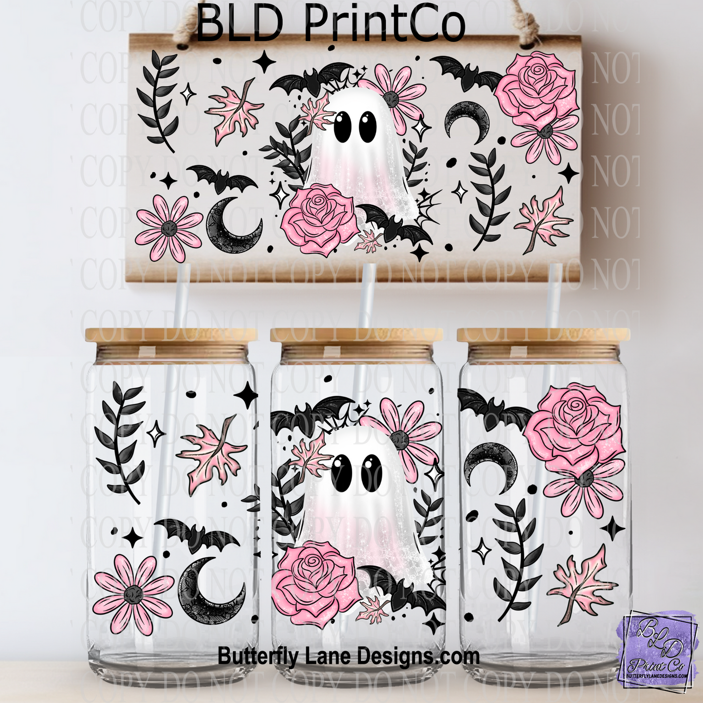 L516 Pink Floral Ghost
