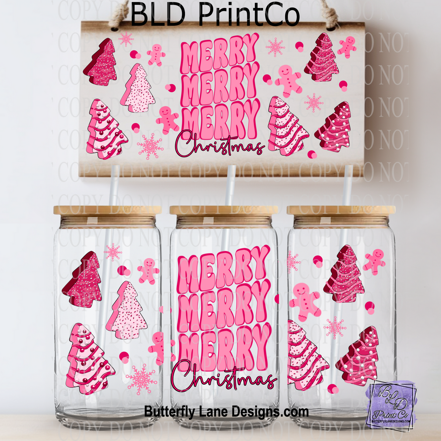 L616 Merry Merry Pink tree Christmas