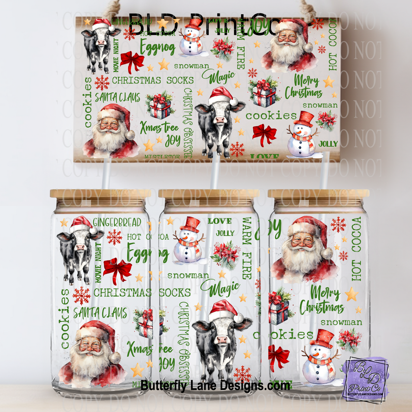 L781 Country Christmas subway tile style